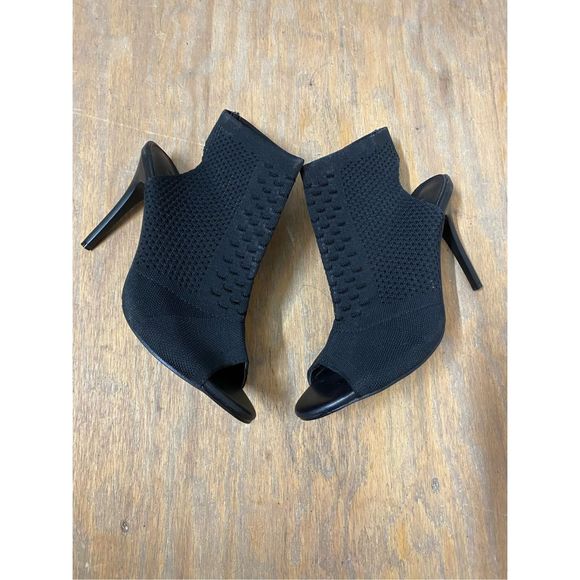 Cuccoo Everyday Collection Peep Toe Slingback Stiletto Heeled Pumps Black, Sz 9 - Picture 1 of 6